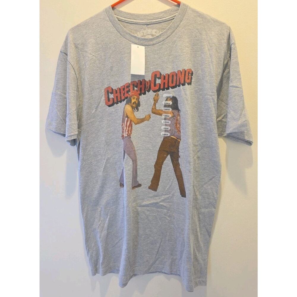 NWT Licensed CHEECH & CHONG GRAY COTTON/POLY T-Shirt GOODIE TWO SLEEVES